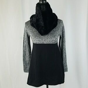 Style & co women size PP scarf tunic sweater faux